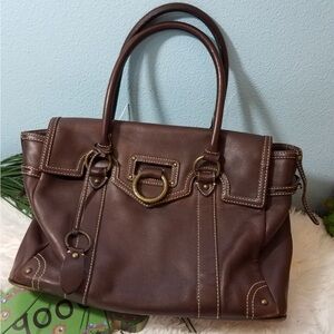 Elegant Brown Leather Handbag